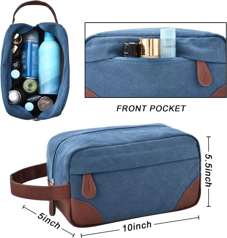 50L Canvas Duffle Bag Blue w/ Toiletry Bag Travel Gym Weekender Carry On6