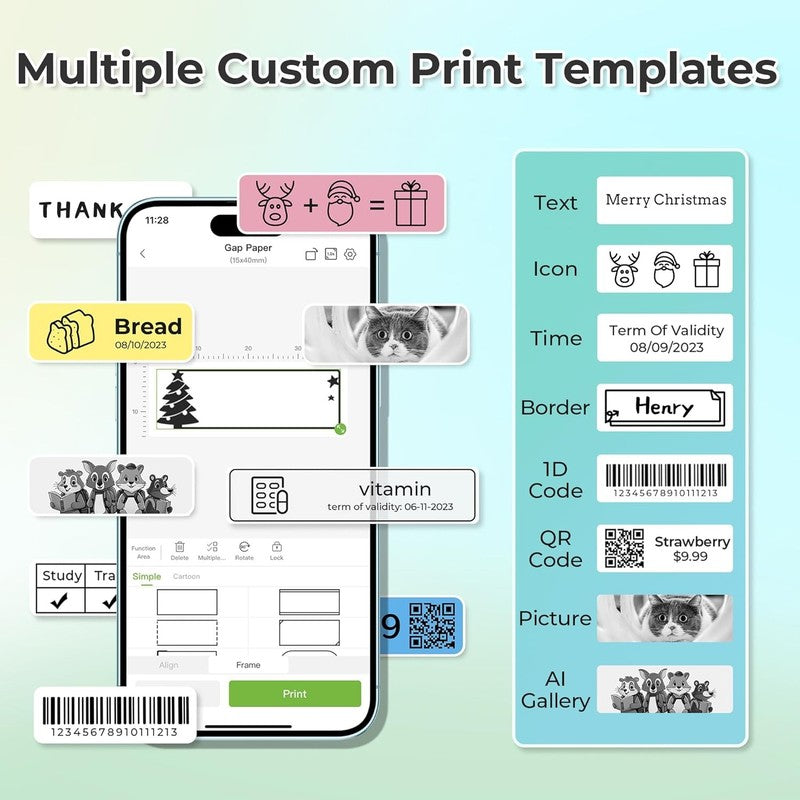 Black Bluetooth Label Maker   Wireless Mini Printer for Home, Office & School2
