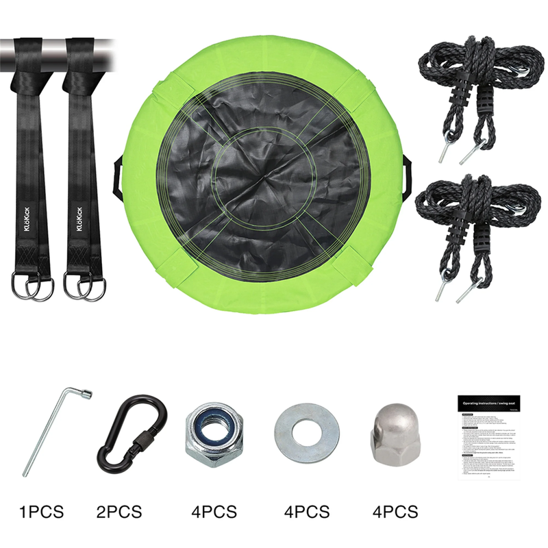 700Lb Saucer Tree Swing for Kids Adults 40" Waterproof Frame Includes 2 Tree Han7