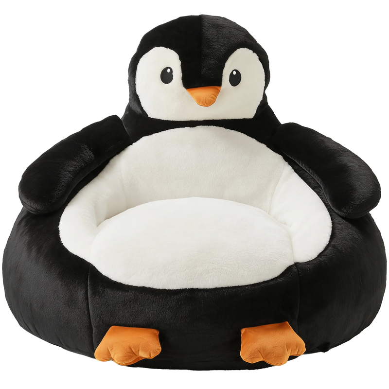 34Inch Penguin Shaped Mini Sofa Chair, Cute Cartoon Sofa with Washable Cover, Be0