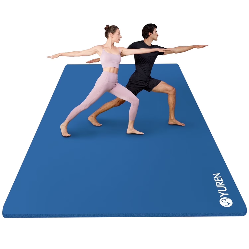 Large Exercise Mat 10Mm Thick NBR Foam for Home Gym Fitness Workout, Blue, 78X517