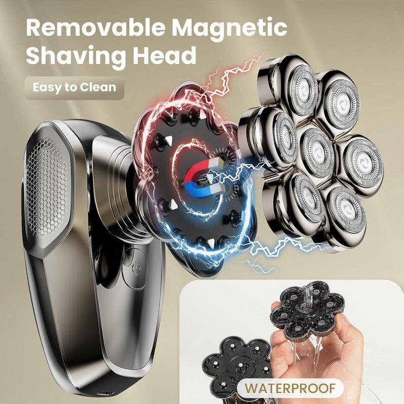 7D Waterproof Head Shaver for Bald Men with LED Display & Type-C Charge1