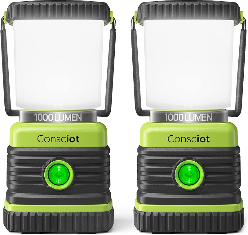 2 Pack LED Camping Lantern – 1000LM, 4 Modes, IPX4 Waterproof Tent & Emergency 8