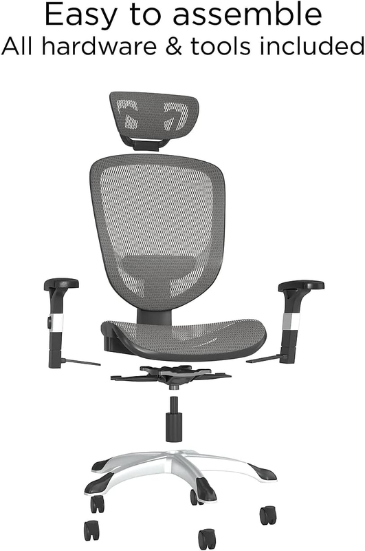 Hyken Ergonomic Task Chair with Lumbar Support & Mesh, Charcoal Gray5