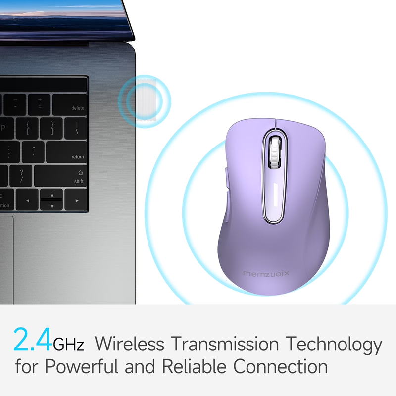Wireless Optical Mouse 1400 DPI 5 Button USB Receiver for PC Laptop Lilac8