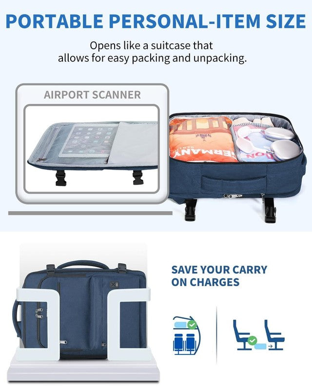 Business Travel Backpack Fits 17 Inch Laptop for Personal Item Bag 18X14X8 Clams1