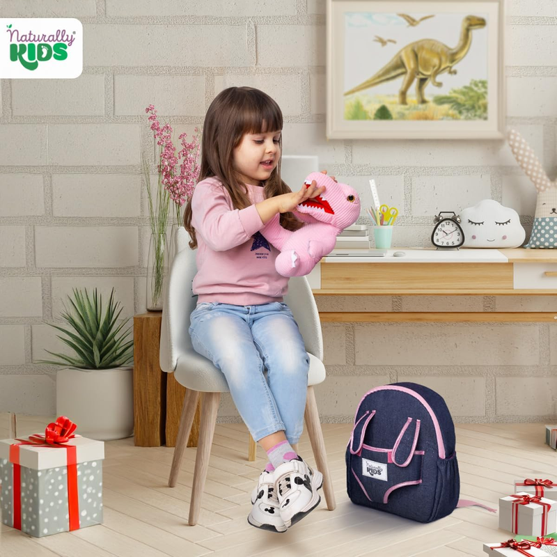 Pink Dinosaur Toddler Backpack Plush Toy Gift for Girls Ages 2 55