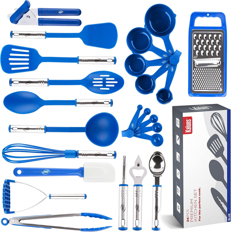 24PC Kitchen Utensil Set Nylon Stainless Steel Cooking Gadgets Tools0