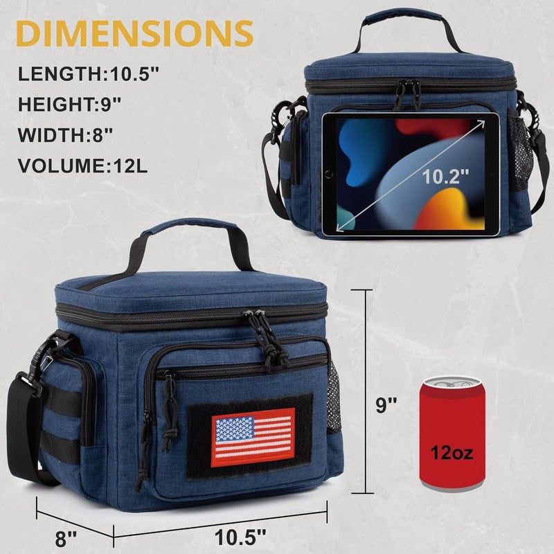 Tactical Lunch Box MOLLE Insulated Leakproof Cooler Bag Blue4