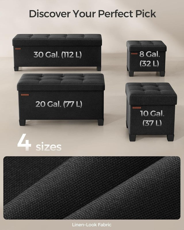 Foldable Storage Ottoman Bench Foot Rest 43'' Bedroom Living Room Ink Black5