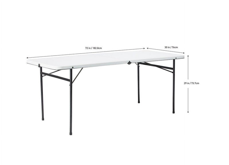 6 Foot Bi Fold Plastic Folding Table White4