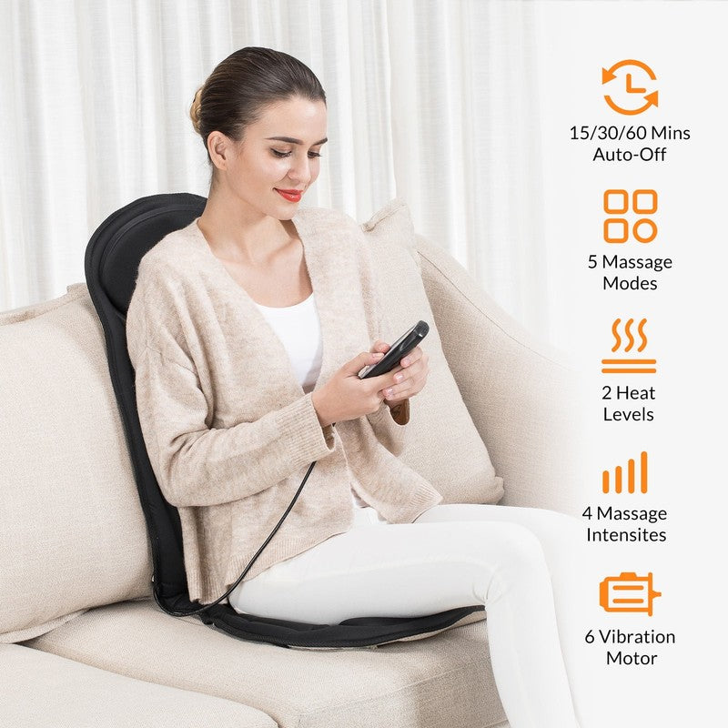 Back Massager with Heat, Soothing Memory Foam Massage Chair Pad for Home Use, Gi1