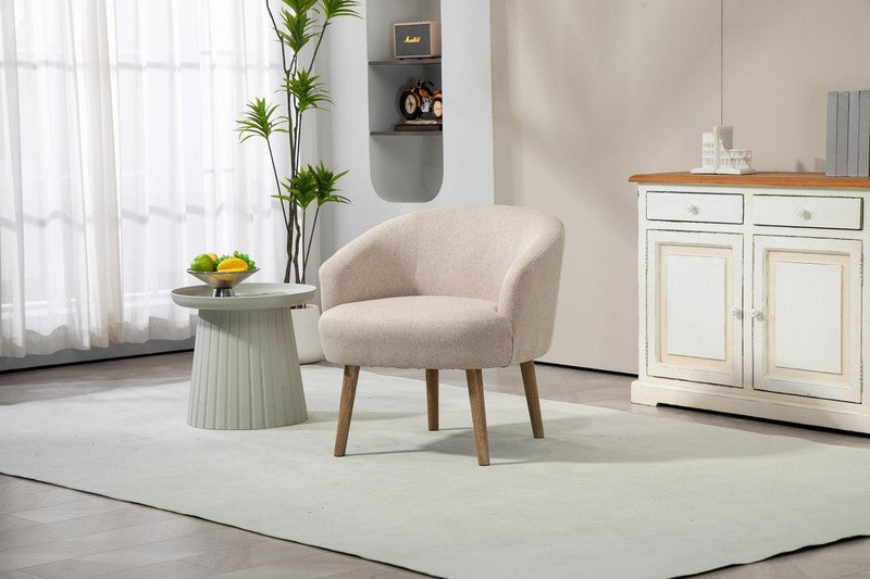 Curved Textured Accent Chair, Beige1