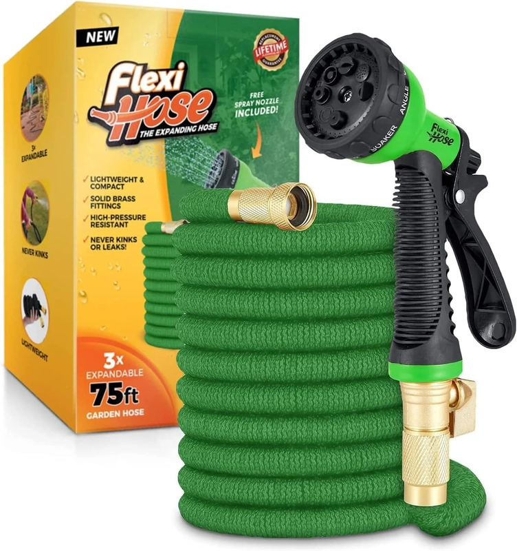 with 8 Function Nozzle, 50FT   Lightweight Expandable Garden Hose, No Kink Flexi0