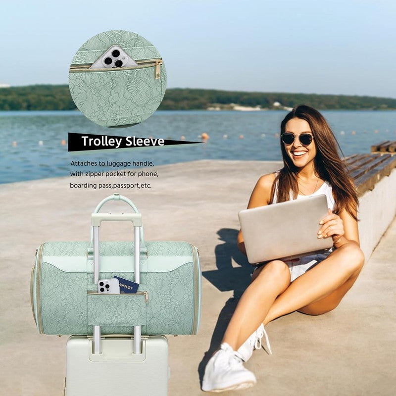 45L Garment Duffle Bag Light Cyan 3in1 Hanging Suit Travel Carry On5