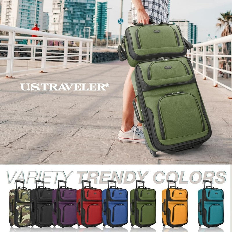 Rio Softside Expandable Carry On Rolling Luggage, Green, 2 Wheel Set1
