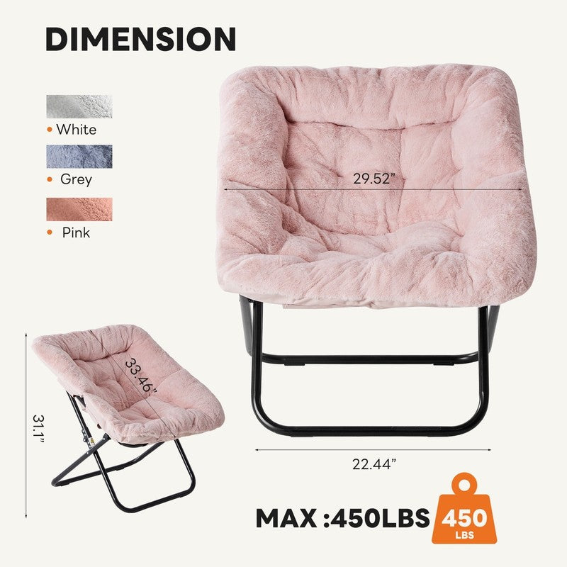 Comfy Chair for Adults, Soft Faux Fur Folding Lounge for Bedroom Living Room Dor2