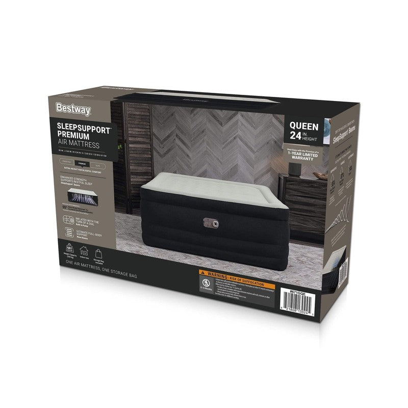 Queen Air Mattress 24in with Built-In AC Pump Comfortable Sleep Support8