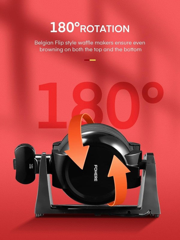 Double Belgian Waffle Maker 1400W Flip Iron Nonstick 8 Slice Black4