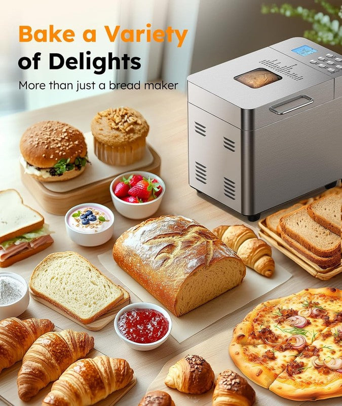 2LB 17-in-1 Bread Maker Machine Stainless Steel Automatic Non-Stick5