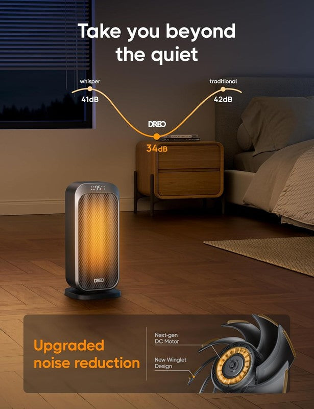 1500W Quiet Space Heater Portable w/ Remote 70° Oscillation PTC Ceramic5