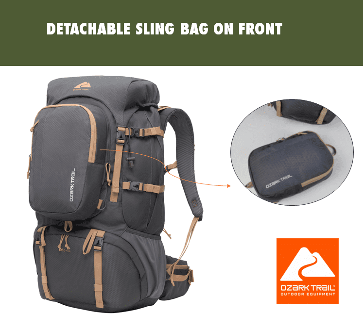 60L Hiking Backpack with Durable Fabric and Multiple Pock,Age Group:Adult8