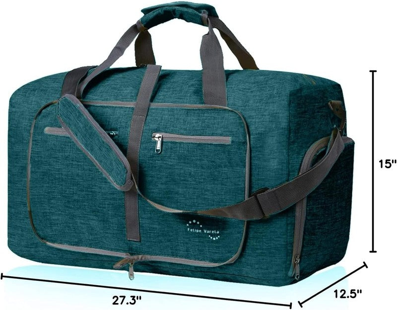 Duffle Bag Shoes Compartment Foldable Travel Waterproof Adjustable Strap Men8