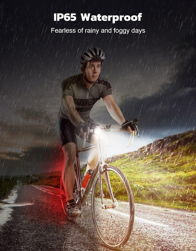 USB Rechargeable Bike Lights Front & Rear IP65 Waterproof 4+6 Modes Fast Charge6