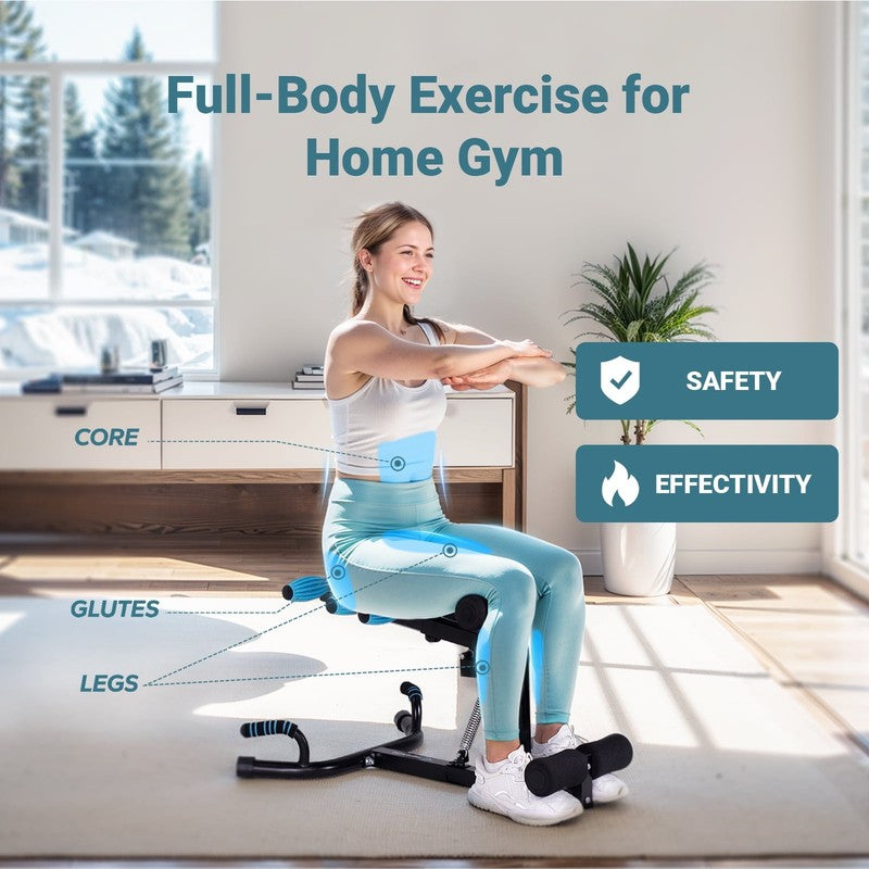 Adjustable Glutes Trainer & Deep Squat Machine - Core Leg Strengthener for Gym W7