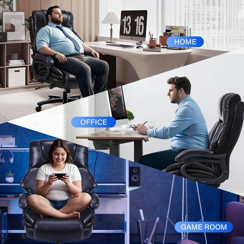 Leather Office Chair, Big and Tall 500Lbs Ergonomic Desk Chairs with Back Suppor6