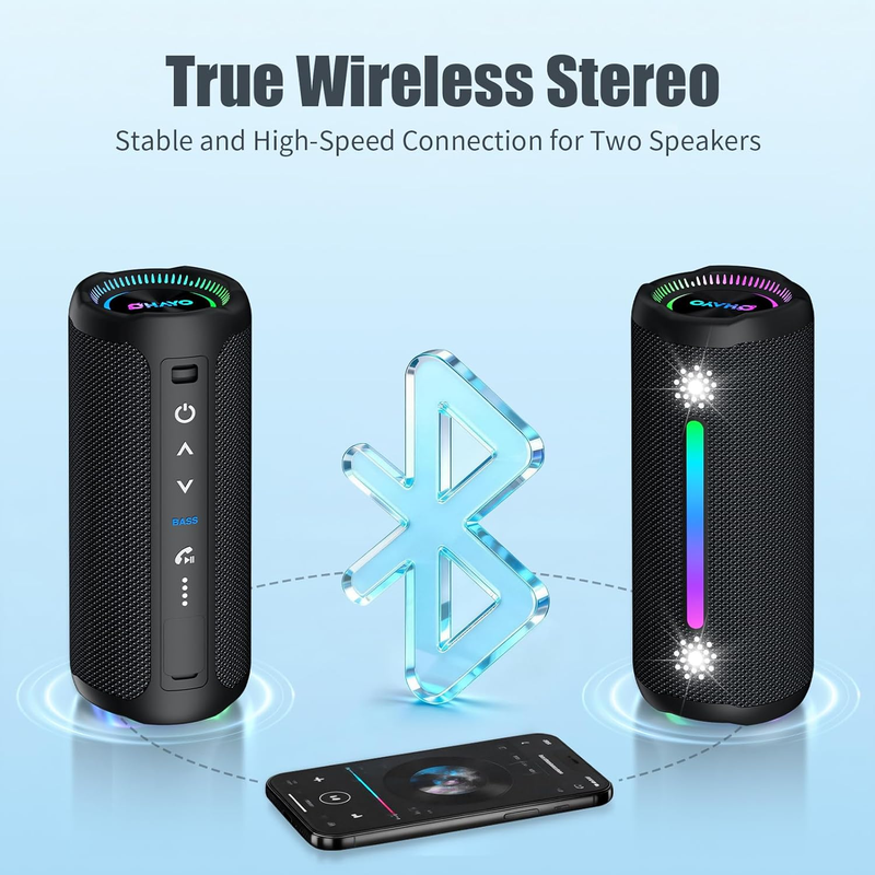 Bluetooth Speaker 25W Loud Stereo Super Bass IPX7 Waterproof Portable Outdoor4