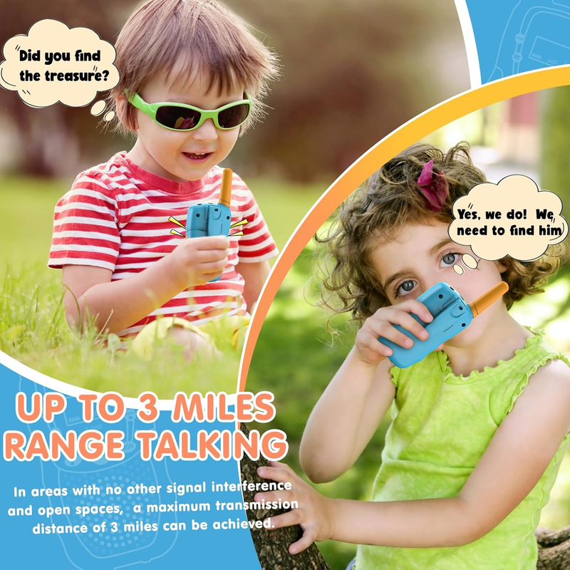 Kids Walkie Talkies 22 Channel 2 Way Radio 3 Mile Range Flashlight LCD4