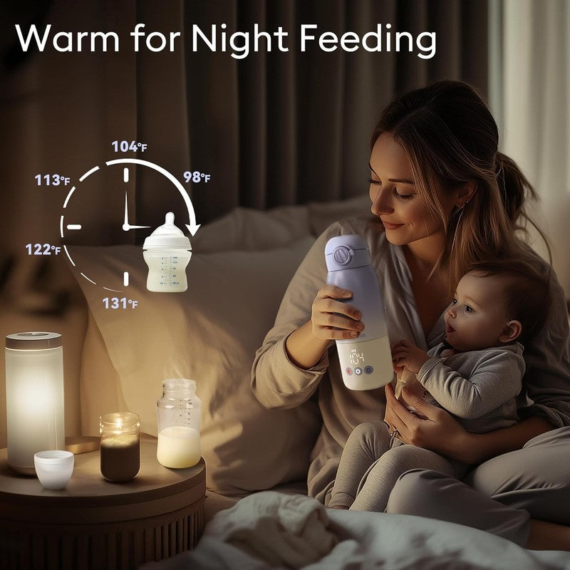 Portable Baby Bottle Warmer Dual Heat Breastmilk Formula 12oz Violet2