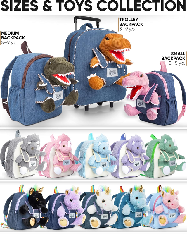 Pink Dinosaur Toddler Backpack Plush Toy Gift for Girls Ages 2 57