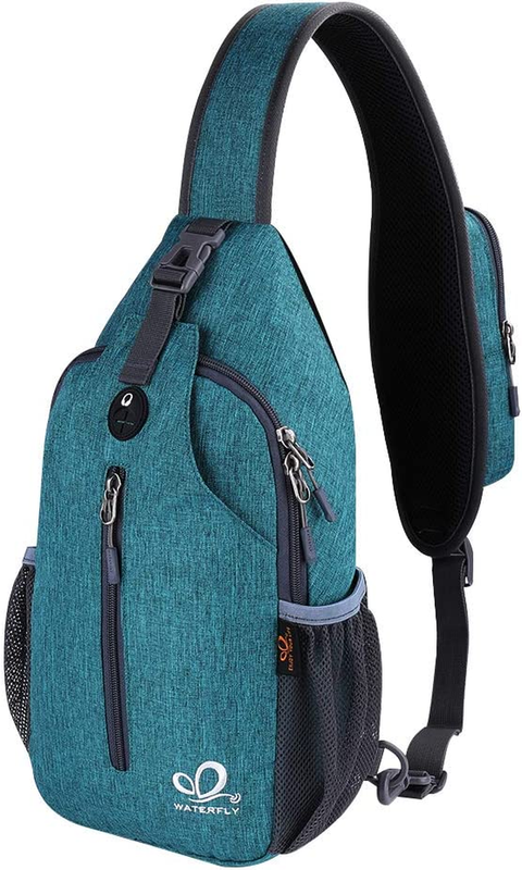 Teal Blue Sling Bag Crossbody Backpack Travel Hiking Daypack11