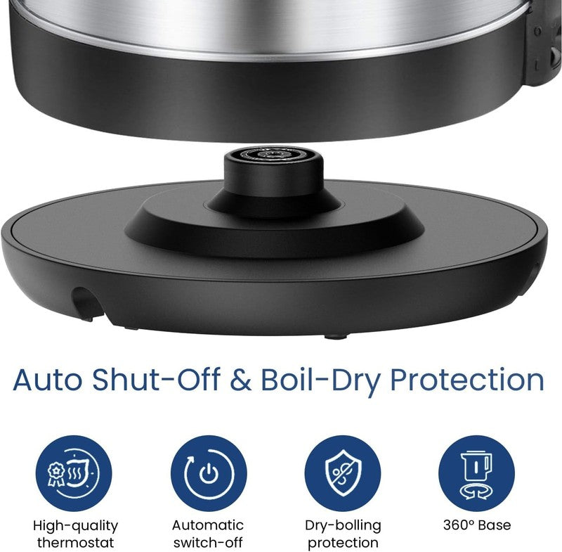 1.7L Stainless Steel Electric Kettle with LED Light & Auto Shut Off, 1500W3