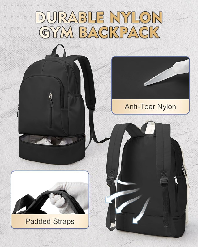 Gym Backpack for Women w/ Shoe Compartment Wet Pocket Travel Sports Bag2