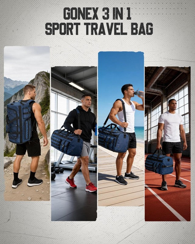 45L Weekender Gym Bag Backpack Travel Duffel Shoe Storage2