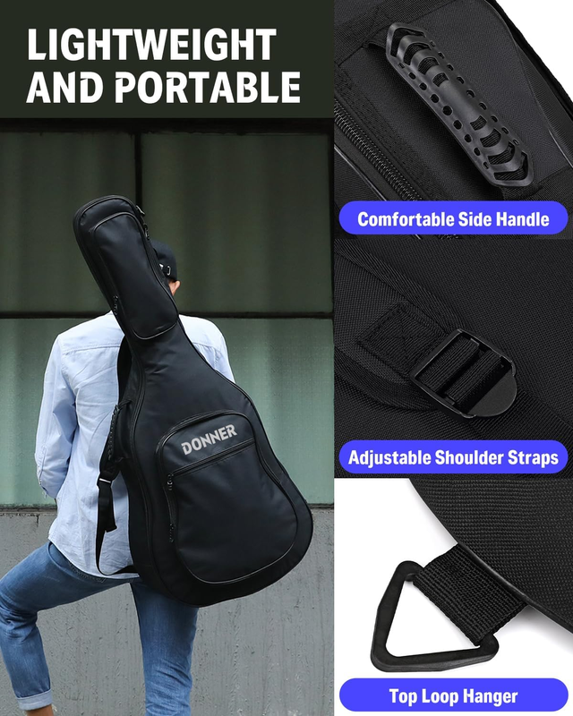 40 41 Inch Acoustic Guitar Case, 0.4 Inch Thick Padding Sponge 600D Ripstop Wate4