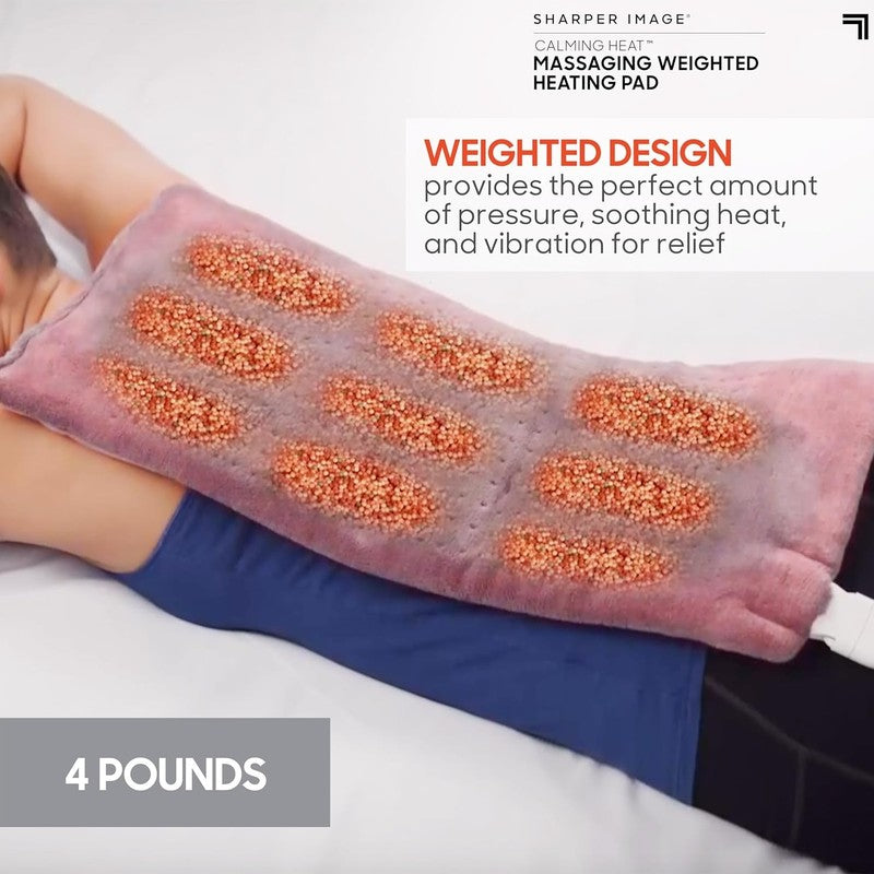 Calming Heat Massaging Weighted Heating Pad by Sharper Image- Weighted Electric 2