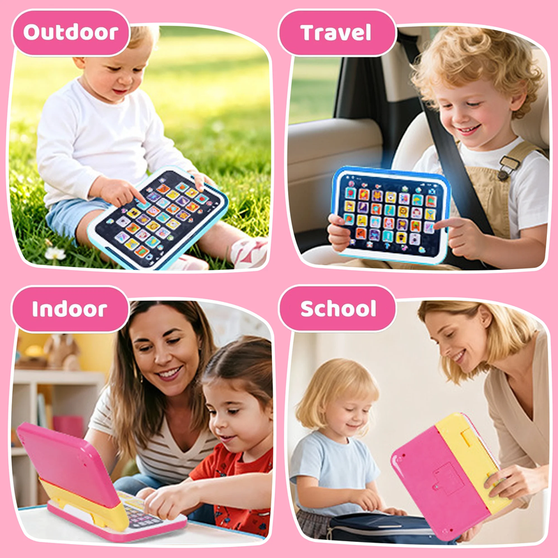 2-in-1 Kids Learning Laptop & Tablet – Montessori Educational Toy Ages 1-65
