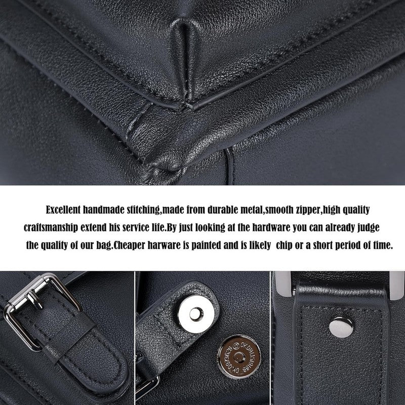 Leather Messenger Bag Small Crossbody Shoulder Bag Men Women Fits 10in Tablet7
