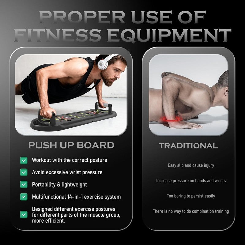 20-in-1 Push Up Board Fitness Home Gym Pushup Bars Strength Training Men4