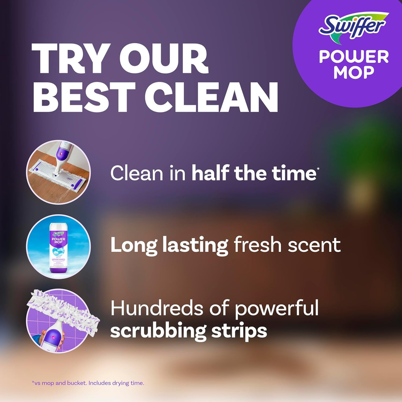 Powermop Multi Surface Mop Kit for Floor Cleaning, Includes Powermop, 2 Mopping 1