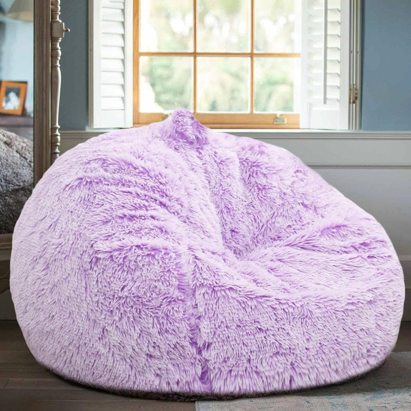 Fluffy Bean Bag Chair for Kids 2.5FT Memory Foam Faux Fur Lavender4