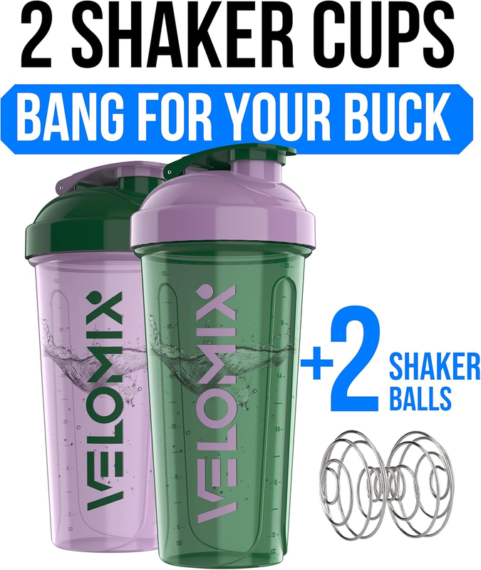 2 Pack 28oz Protein Shaker Bottles Wire Whisk Leakproof Flower Set1