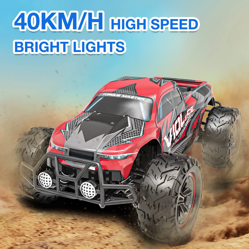RC 1:16 Remote Control Truck 30MPH 4WD Off Road w/ 2 Batteries LED Lights1