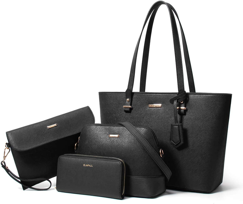 Women Fashion Synthetic Leather Handbag Set 4PCS Tote Shoulder Satchel Purse6