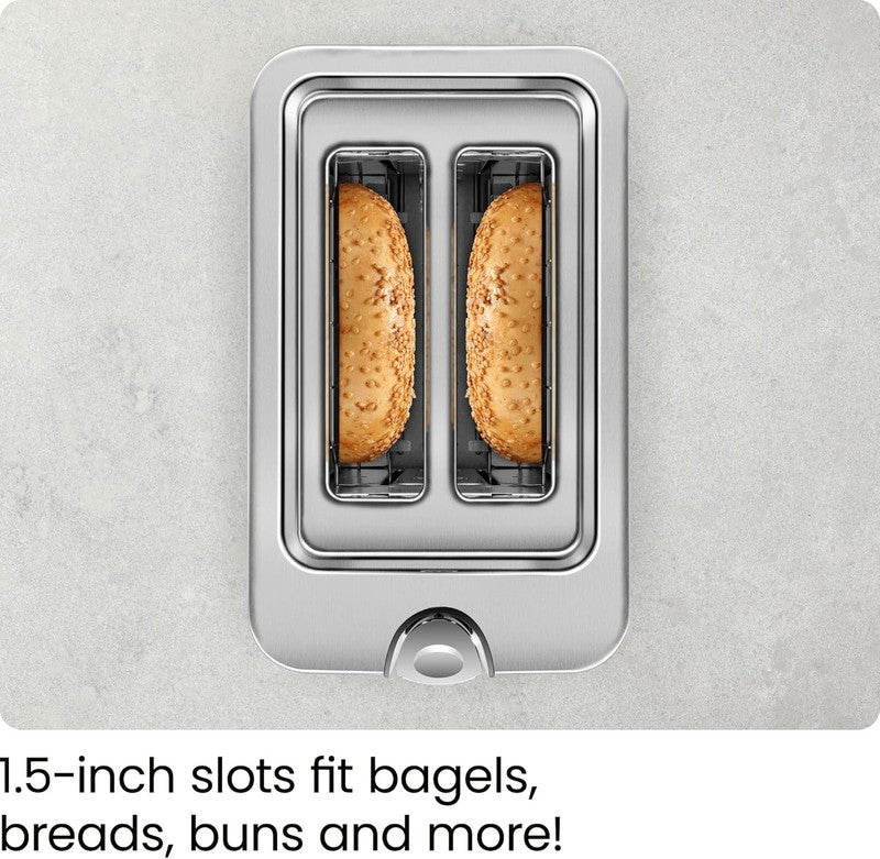 2-Slice Digital Stainless Steel Toaster - Wide Slots, Bagel, Defrost, Reheat5