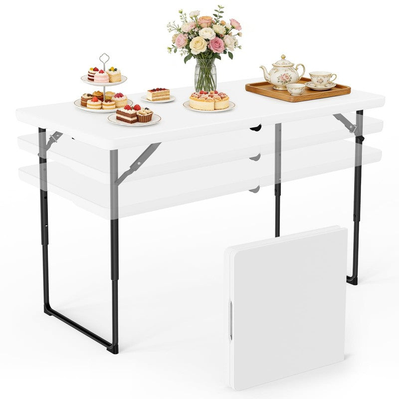 Folding Table 4 FT Lightweight Table, Plastic Rectangular Indoor Outdoor Table I9